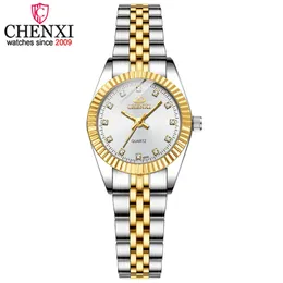 Relógios femininos chenxi feminino relógio de quartzo ouro prata clássico feminino elegante relógio de luxo presente senhoras à prova dwaterproof água relógio de pulso 230927