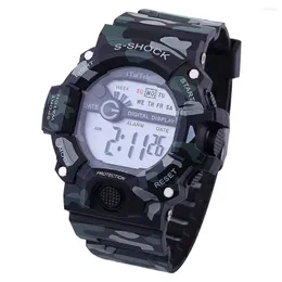 Zegarek na rękę wielofunkcyjne sportowe cyfrowe elektroniczne kamuflaż wodoodporne modne zegarek modowy RELOJES RAROS ORIGINES HOMBRES Automatikuhren
