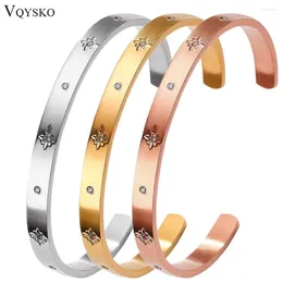 Bangle VQYSKO C-shaped Eight Mang Star Open Bracelet Adjustable Zircon Stacked Woman Bracelets Gifts For Mom