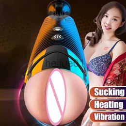 Masturbators Automatisk manlig Masturbato Trainer Cup suger riktig fitta smart röst handfree realistiska vagina varor sexleksaker för män x0926