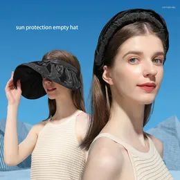 Wide Brim Hats Summer Shell Sunshade Hat UV Protection Hair Hoop Sun For Women Outdoor Beach Soft Foldable Bucket Caps