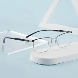 نظارات شمسية إطارات نظارات التيتانيوم النقي مع الوصفة رجال الأعمال نمط الأزياء الذكور الجودة عالية الجودة وصفة طبية رجل T8605T