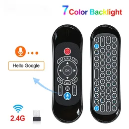 T120 Mini 2.4G trådlöst tangentbord Fly Air Mouse 7 Färger Bakgrundsbelyst tangentbord Touchpad Remote Controller för Android TV -låda engelska