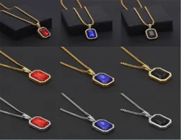 Fashion Hip Hop Diamond Chain Pendant Necklace Square Gem Crystal Necklaces Jewelry for Men Women Party Favors DHL KimterP5F3282513