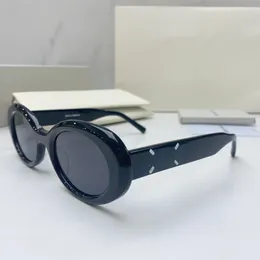 Солнцезащитные очки для мужчин и женщин от дизайнеров MM005 Классическая овальная зеркальная форма с резьбовыми конструкциями по обеим сторонам заушников, анти-ультрафиолетовая пластинчатая оправа, случайная коробка