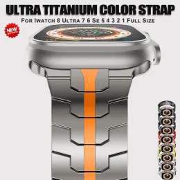 Ultra2 титановый цветный ремешок для Apple Watch 49 мм серия 9 8 7 41 45 мм 44 42 мм 40 мм роскошная металлическая полоса для iwatch 6 5 4 браслет se