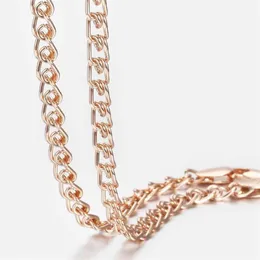 Łańcuchy 3 mm mężczyzn Women Snake Naszyjnik 585 Rose Gold Link wypełniony biżuteria mody Prezenty na całe imprezę Wesele 50 60cm GN462295N