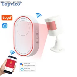 Alarm Systems Topvico WiFi Motion Sensor Alarm Fall Prevention för äldre demens RF433MHz trådlös säng Alarm Caregiver Pager Tuya App YQ230927