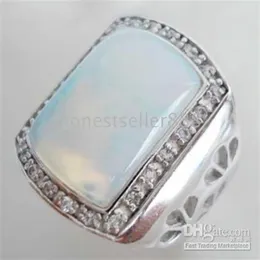 Anillo de hombre con ópalo blanco, joyería entera con encanto, 8 9 10286u