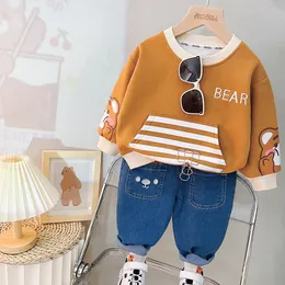 Clothing Sets Autumn Baby Boy and Girl Clothes Cute Cartoon Long Sleeved T-Shirt Top + Pants 2 Piece Set Casual Wear Children's Jogging Suit 230927