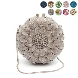 Evening Bag evening party bag diamonds crystal clutch bridal wedding wallet purse handbag elegant sun flower purses 230926