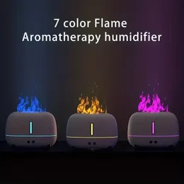1pc Portable Colorful Cool Mist Usb Led Room Fire Flame Humidifier Aroma Essential Oil Diffuser Mini H2o Air Humidifier