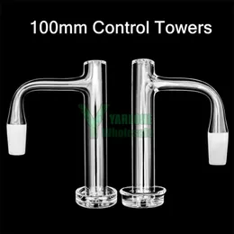 Torre de controle XL de solda completa Quartz Banger 100mm de altura 16mmOD com prato grosso 10mm 14mm Masculino 90 graus Liquidificador Dab Nail YAREONE Atacado