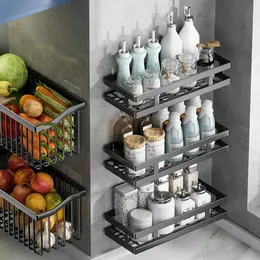 Storage Holders Racks Easy to Install Long Lasting Storing Seasoning Punchfree Kitchen Organizer Shelf Home Supplies 230921