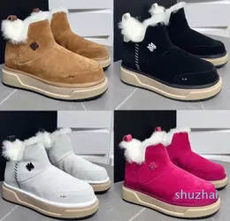 Designer Womens Fashion Winter Suede Pullover Boots Super Luxury Ullfoder Gummi yttersula Mens Casual Outdoor Ski Shoes