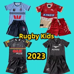bambini 2023 New Rugby BLACKS Scozia Zelanda tigre GAA mercede Rugby camicia blu Horton bambini imposta maroons Tonga giovani bambini ragazzi partita di allenamento kit per bambini TOP