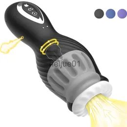 Masturbatori Automatico Masturbatore maschile Rotazione della tazza Glande Massaggiatore Vibrazione Stroker Ritardo del pene Allenatore duraturo Giocattoli del sesso per uomini Gay Adulti x0926