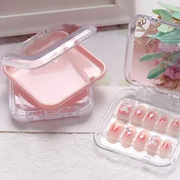 Falska naglar 5/10/20/30 stycken Nagelboxar för förpackning Akryl Square Pink/White/Black Small Empty Portable Nail Tip Box Display Business 230927