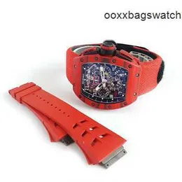 Richardmill Brand Watch Relojes de pulsera mecánicos automáticos Richardmill RM011 Red Tpt Maquinaria automática para hombres 50 * 40 mm Reloj de lujo para hombres HBFN