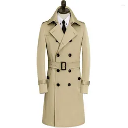 Men's Trench Coats Mid-Length Slim British Khaki Jacket Korean Version Spring And Autumn Casual Chaquetas Casacas Para Homb