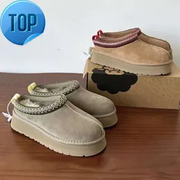 2023 Tasman Cali Wave Sport Slipper Men Womens Big Size 36-46 Tazz Slides Australian Mini Boot Slipper Päls Spela Stövlar Suede Wool Winter Bootsh