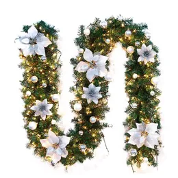 Decorações de Natal 2/7m LED Árvore Pendurada Ornamento Rattan Colorido para Festa de Casamento Casa Ao Ar Livre Garland Grinalda Decoration310i