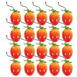Decoração de festa 20 pcs ornamentos pogal adereços frutas artificiais decorações simuladas tomates cereja para casa casa falso adorno espuma falsa