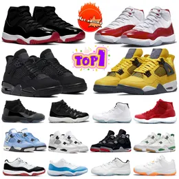 Дизайнерская обувь сетчатая баскетбольная обувь повседневная обувь мужская спортивная обувь с высоким вырезом Jumpman 11 Big Demon King 4S черная кошка полночь, синие и красные пары обуви 35-47