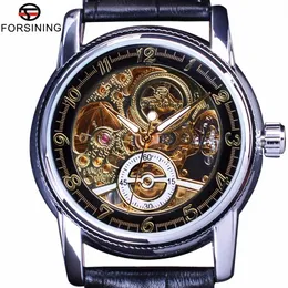 Reloj Automático Forsining transparente para hombre, relojes de pulsera informales de cuero genuino para hombre con esqueleto, relojes de pulsera de lujo para hombre 254x