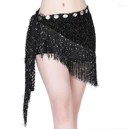 Stage Wear Women Dancing Hip Scarf Sequin Tassel Belly Dance Belt Diamond Waist Skirt Wrap Practice Costumes