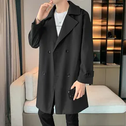 Men's Trench Coats 2023 Spring Men Fashion Korean Style Long Mens Casual Outerwear Jackets Windbreaker Brand Clothing