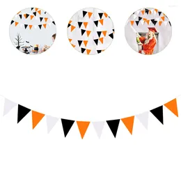 Dekoracja imprezy na świeżym powietrzu Halloween Decorations Pennant Orange Black White Triangle Flag Flag Autumn Banner Garden Cloth Nursery