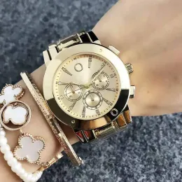 2023 neue Mode-Armbanduhr für Frauen, Mädchen, Kristall, 3 Zifferblätter, Stil, Stahl, Metallband, Quarzuhren, heißer Verkauf, kostenloser Versand, Damenuhr