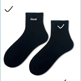 Shoe Parts Accessories Men Socks Wild Fashion Brand Logo Candy Color Women Brief Crew Students Comfortable Elastic Cotton Casual D Dhzxb