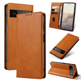 Capa de couro magnético para Google Pixel 8 Pro Pixel 7A 6A 6 7 Pixel7 3 3A 4 4A 5 5A XL Flip Wallet Bags Híbrido Vintage Solf TPU PC Capa traseira