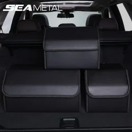 Car Trunk Organizer Storage Box PU Leather Auto Organizers Bag Folding Trunk Storage Pockets for Vehicle Sedan SUV Accessories LJ2262Y