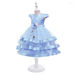 Girl Dresses Flower Gril Dress Children's Gowns Evening Embroidered Fluffy Princess Piano Performance Floor-Length Ball Gown Grils