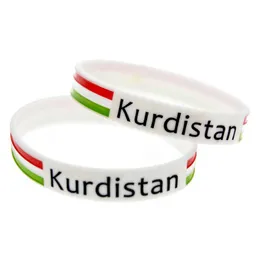1PC Kurdistan Flag Logo Silicone Wristband White Adult Size Soft And Flexible Great For Dairly Wear217j