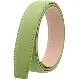 Belts 3.5 CM Width Green Belt Strap Without Buckle Square Tail Genuine Leather High Quality Men Automatic Body Wholesale