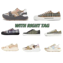 High Quality Designer Casual Shoes Real Leather Classic plaid Trainers berry Stripes Shoe Fashion Trainer For Man Woman bur color bar sneakers 1 1 dupe