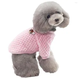 Dog Apparel Cozy Soft Plush Pet Sweater Clothes Pajamas Small Winter Cat Kitten Jumper Coat Embroidery Coral Fleece Puppy