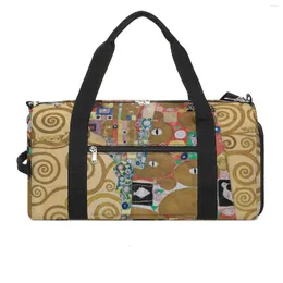 Outdoor Bags Gustav Klimt Sport Stoclet Frieze Print With Shoes Gym Bag Portable Male Female Design Handbag Training Cute Fitness