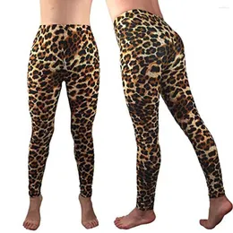 Active Pants Leopard Print Leggings Women Stretch Yoga Fitness Running Gym Sports Athletic Exercise Slim Tights#