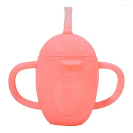 水のボトルの重み付きストローカップ幼児シリコンの流出防止蓋付き飲酒トレーニング用品