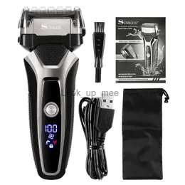 Electric Shaver USB Rechargeable Electric Shaver Stainless Steel Shaving Machine Men 3D Triple Floating Blade Razor Shaver Barber Trimmer YQ230928