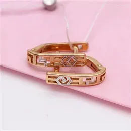 Dangle Earrings In Classic Design Hollow Ethnic Style Plated 14K Rose Gold For Women 585 Purple Earings Banquet Jewelry