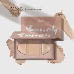 خفي Imagic 3Color Highlighter Daying Powder Contour Powder 2 in 1 Palette Shimmer Makeup Brighten Highgloss Cosmetics 230927