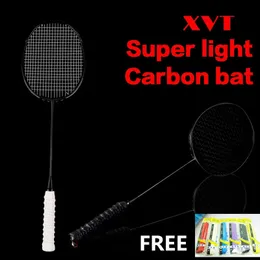 Badminton Raketleri XVT 2830lbs Profesyonel Siyah Karbon Bütün Fiber Raket Saplama ile Strip 230927