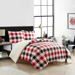 Sherpa Comforterセットの寝具セットFullqueen Red Polyester Kawaii Bedding Duvet Cotton Bed S 230927