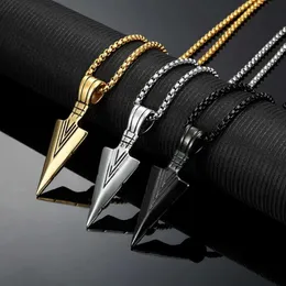 Pendant Necklaces Hip Hop Vintage Men Arrow Necklace Delicate Triangle Spearhead Arrowhead Pendant Necklace for Men Punk Hip Hop Gift JewelryL230928